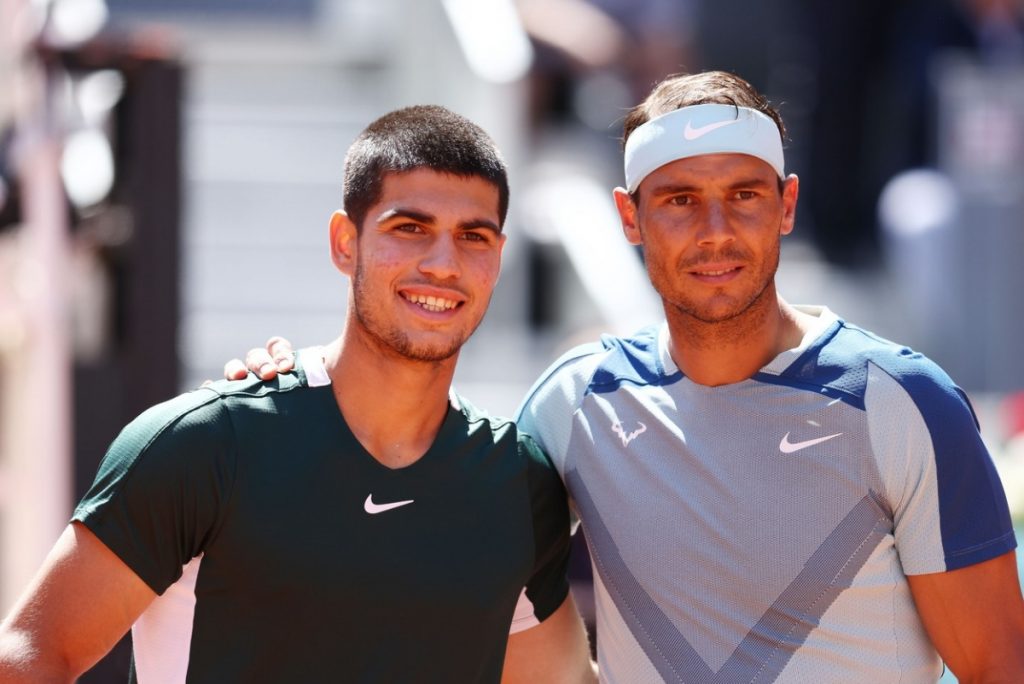 Carlos Alcaraz y Rafael Nadal, una primicia para el tenis español